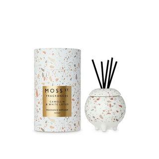 Moss St. Ceramic Diffuser 100ml - Camellia & White Lotus