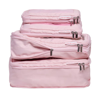 DONNA MAY - Set of 4 Compression Packing Cubes – Pink with Stripe Interior Design