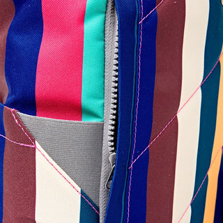 ROKA Canfield B Wide Multi Stripe Small Recycled Canvas Bag