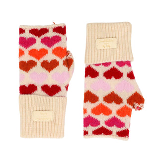ZELLY - GLOVES FINGERLESS HEARTS PINK