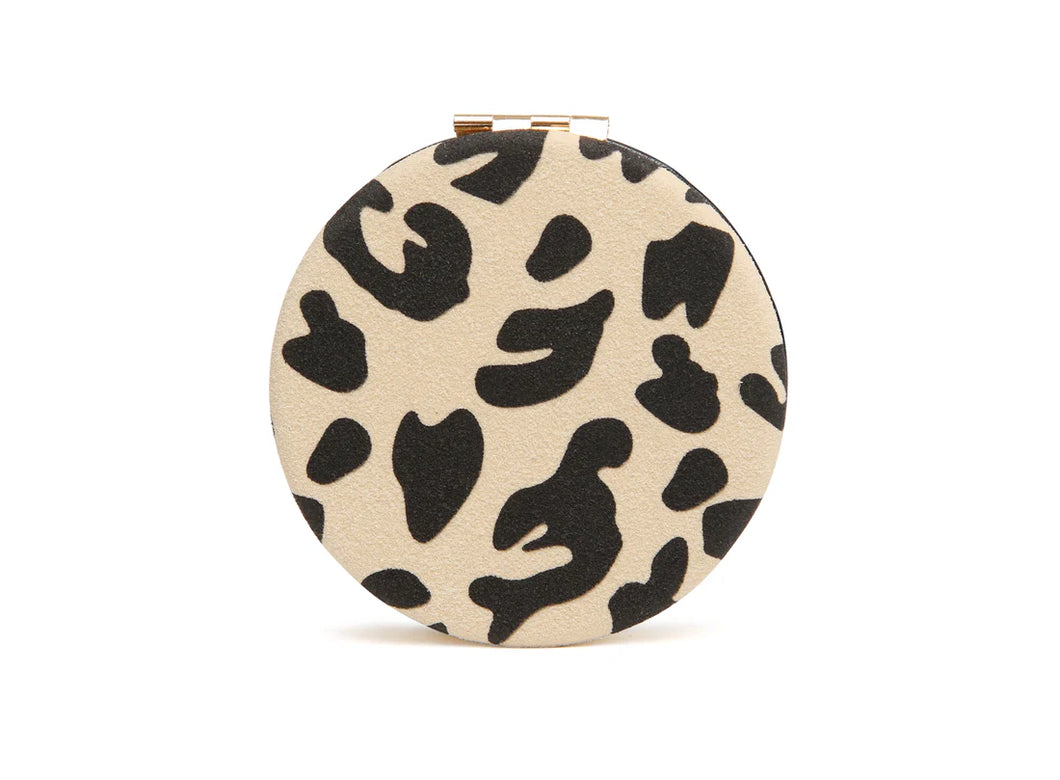 Alice Wheeler Leopard Round Mirror Compact