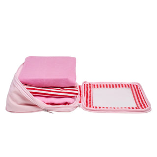 DONNA MAY - Set of 4 Compression Packing Cubes – Pink with Stripe Interior Design