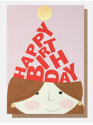 HAPPY BIRTHDAY GIRL WITH PARTY HAT