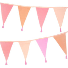 Load image into Gallery viewer, WE HEART BIRTHDAYS PINK FABRIC BUNTING 3M/10FT
