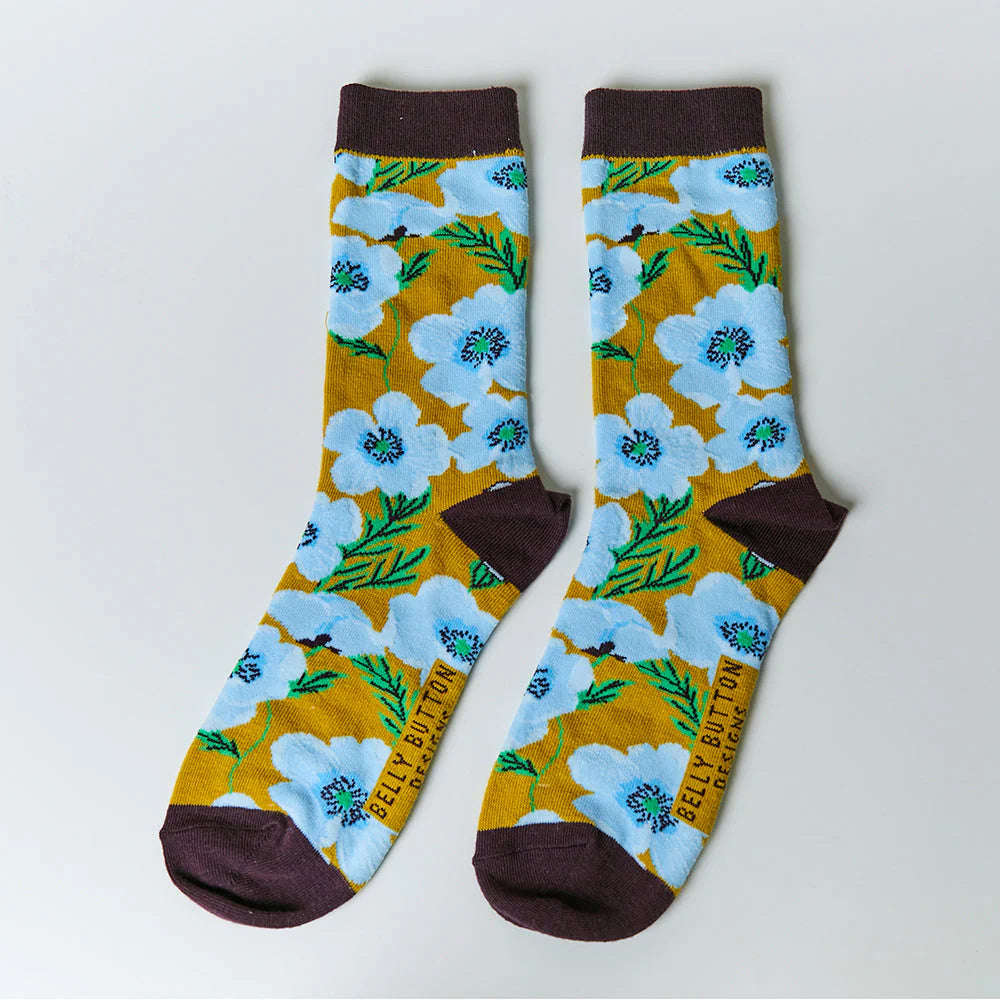 Belly Button Designs Socks- Blue Poppy