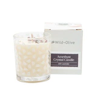 Wild Olive Crystal Candle- Amethyst