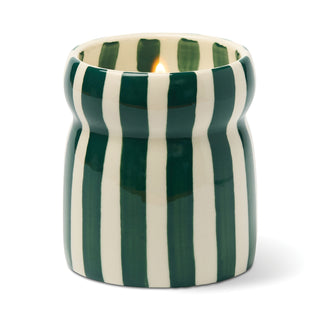 Cabana 6.5oz/184g Teal Striped Ceramic Candle - Isla Fresa