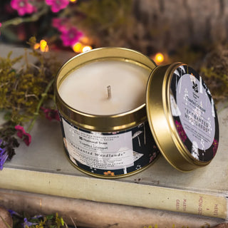 Toasted Crumpet Enchanted Woodlands Candle in a Matt Gold Tin