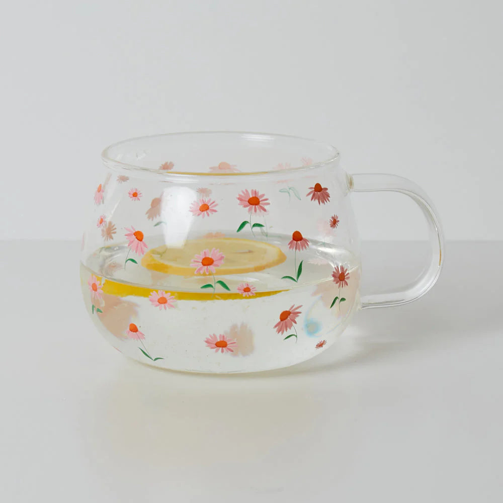 Glass Mug - Ditsy Echinacea