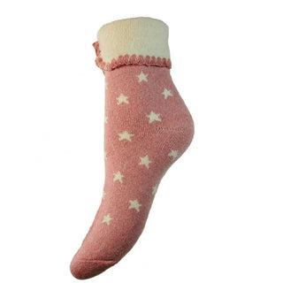 Gemjar - Pink With Cream Luxurious Cuff Socks