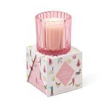 Load image into Gallery viewer, Christmas 4.5oz/127g Ribbed Glass Candle - Pink - Pink Peppermint
