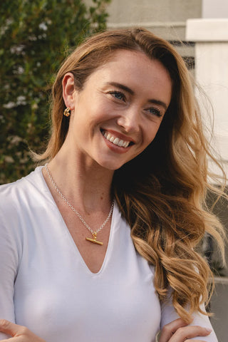 SILVER AND 18K GOLD PLATED NECKLACE