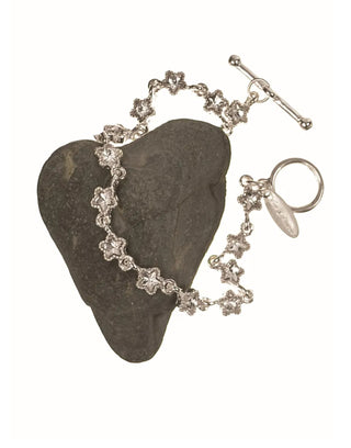Crys Celestial Bracelet W/Fob Fastener - Silver/Clear