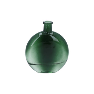 Emerald Green Glass Disc Bud Vase