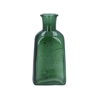 Emerald Green Glass Wildflower Bottle Vase