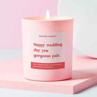 Mischief Candles Happy Wedding Day You Gorgeous Pair Candle