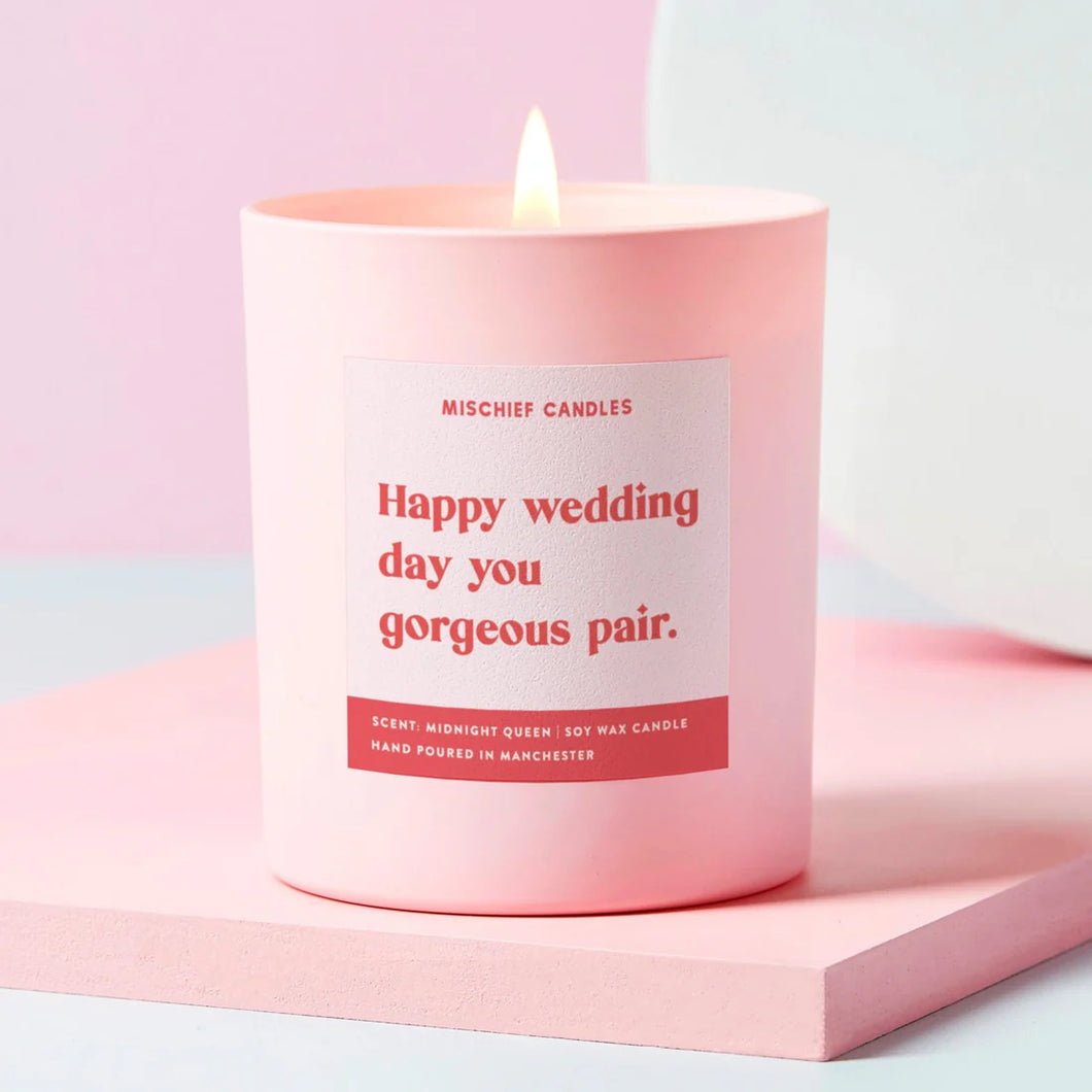 Happy Wedding Day You Gorgeous Pair Candle