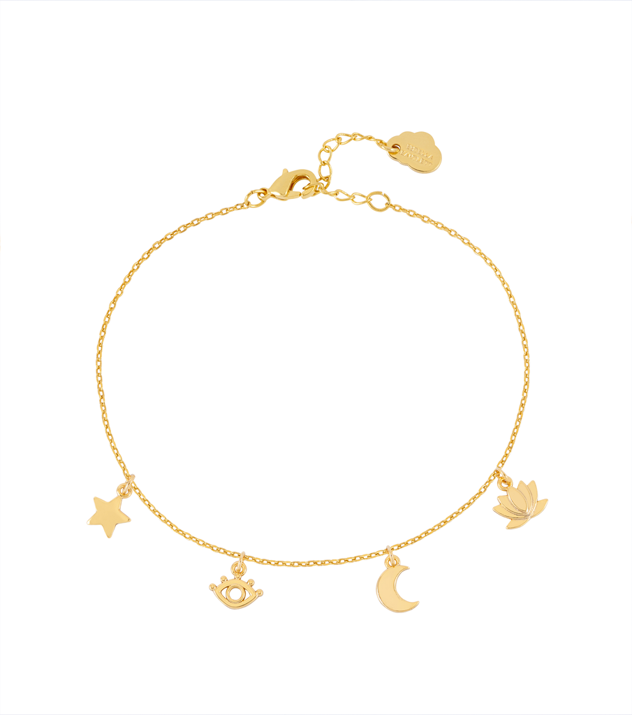 Estella Bartlett Evil Eye Moon And Stars Charm Bracelet