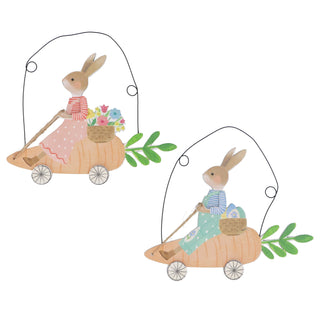 Wood Dec - Bunny Riding Carrot