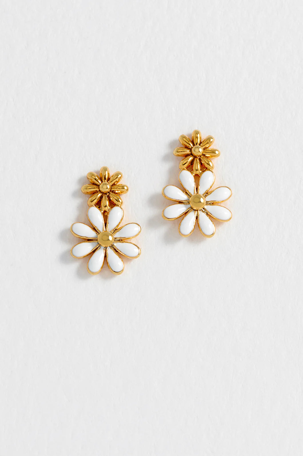 Estella Bartlett Earrings - Enamel Double Flower Studs