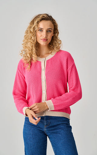 Luella Sherston  Pink Cotton Cardigan With Trim