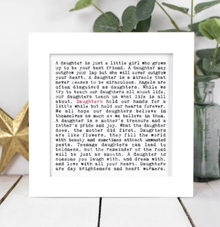 Daughter - Framed Wise Words Print