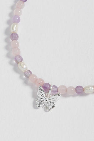 Estella Bartlett - Purple And Pearl Butterfly Bracelet