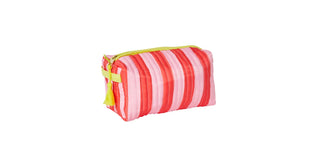 Mabel Pink & Red Stripped Wash Bag