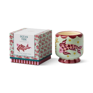 A Dopo 8oz./226g Koi Fish Ceramic Candle - Sea Salt & Sage