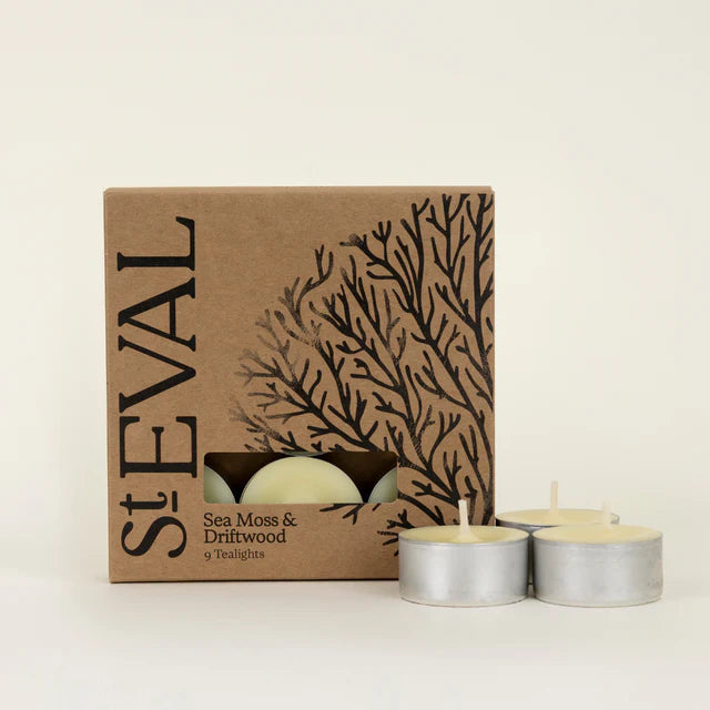 St Eval Sea Moss & Driftwood, Scented Tealights