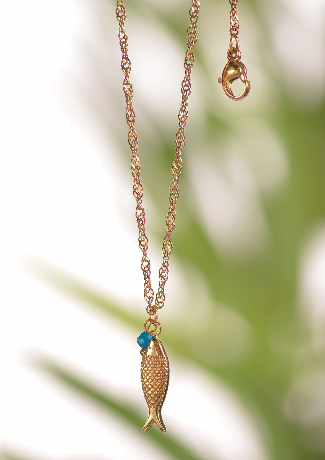 Catch of The Day! - Turq / Stainless Steel W/18k Gold PVD Necklace