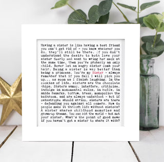 Sister - Wise Words Framed Print