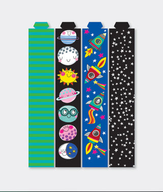 PARTY PAPER CHAIN KIT - SPACE THEMED - ROCKETS, PLANETS AND STARS
