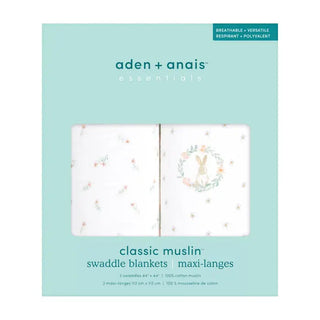Aden& Anais 2 Pk Muslin Swaddle Blanket - Blushing Bunnies