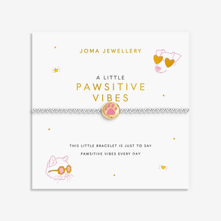 A LITTLE | PAWSITIVE VIBES | Silver & Gold Plated | Bracelet | 17.5cm stretch