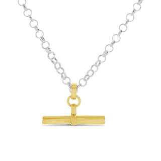 SILVER AND 18K GOLD PLATED NECKLACE