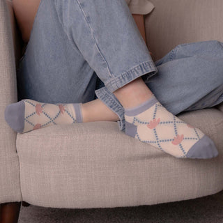 WOMENS COTTON FLORAL TRAINER SOCKS