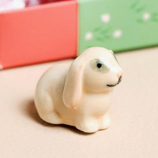 Tiny Matchbox Ceramic Bunny Token