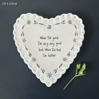 Heart scallop coaster-When I'm good