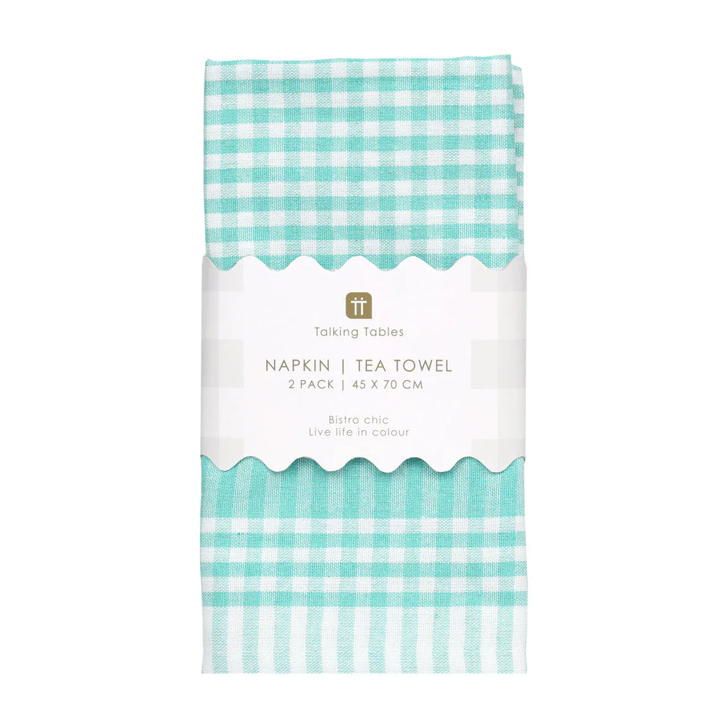 Fabric Napkins- Green Gingham