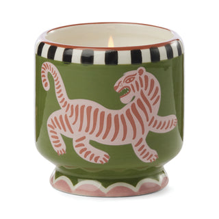 A Dopo 8oz./226g Tiger Ceramic Candle - Black Cedar & Fig