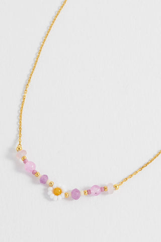 Estella Bartlett Pink Flower Miyuki Bead Necklace