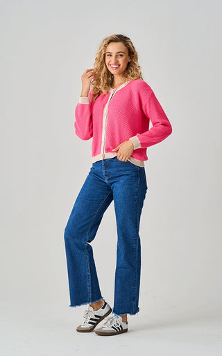 Luella Sherston  Pink Cotton Cardigan With Trim
