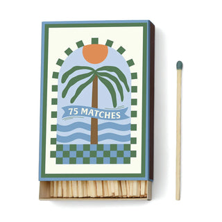 A Dopo Boxed Matches "Palm Tree" Dark Green - 75 matches (9.6 CM)