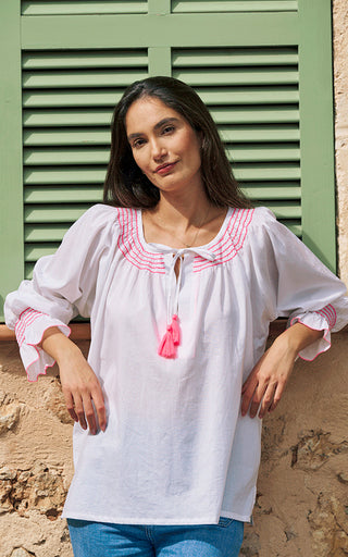 Villefranche Cotton Top Emroidered Neon Details