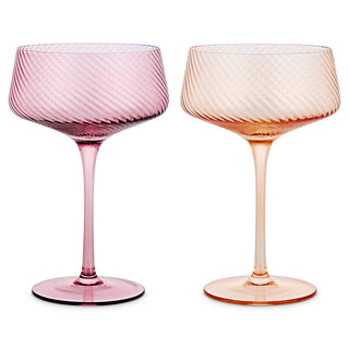 Uberstar Twist Champagne Coupes - Pink/Peach
