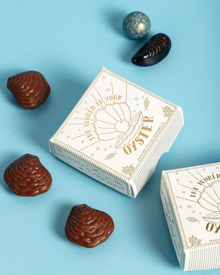 The World Is Your Oyster - Chocolate Pralines with Sea Salt by Chocolate Gift Company