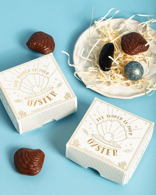 The World Is Your Oyster - Chocolate Pralines with Sea Salt by Chocolate Gift Company