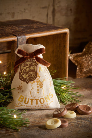 Snowman's Buttons - Milk & White Chocolate Buttons by Chocolate Gift Company