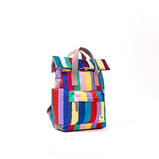 ROKA Canfield B Wide Multi Stripe Small Recycled Canvas Bag
